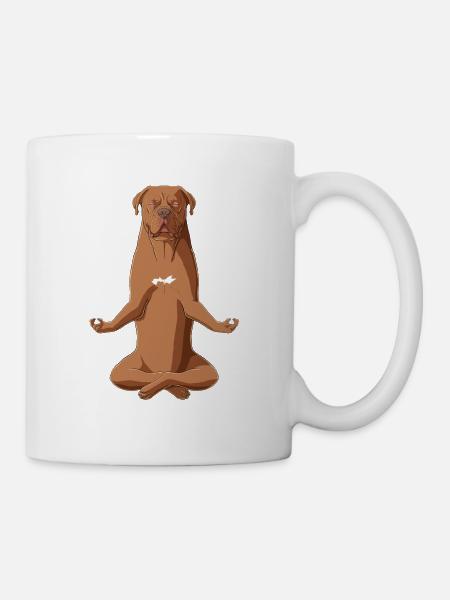 Chien méditant de La Dogue de Bordeaux - Mug blanc - blanc