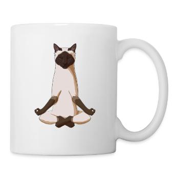 Meditating Siamese Cat - Mug - white - Right