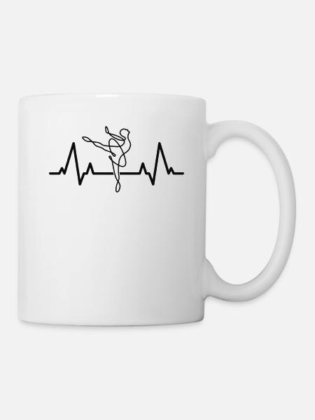 Ballett Herzschlag Geschenk für Ballerina Tanzlehrer - Tasse - Weiß