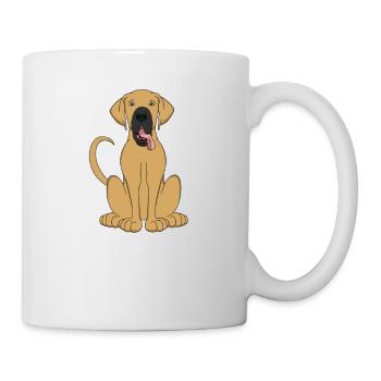Fawn Great Dane Shirt für Männer Frauen Kinder Hund - Tasse - Weiß - Rechts