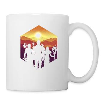 Cool fantasy D20 dice groups silhouette RPG - Mug - white - Right