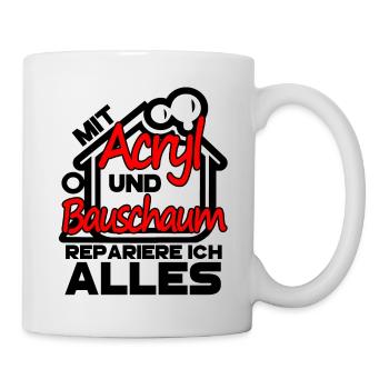 Handwerker Acryl Bauschaum Haus Renovieren Silikon - Tasse - Weiß - Rechts
