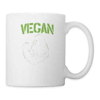 Vegan Badass Gorilla Fitness Workout Gym Puissance - Mug blanc - blanc - Droite