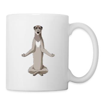 Meditating Irish Wolfhound Dog - Mug - white - Right