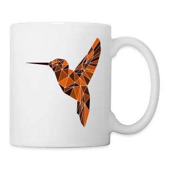 Desert Bird Polygon Bird Triangles orange Colibri - Mug - white - Right