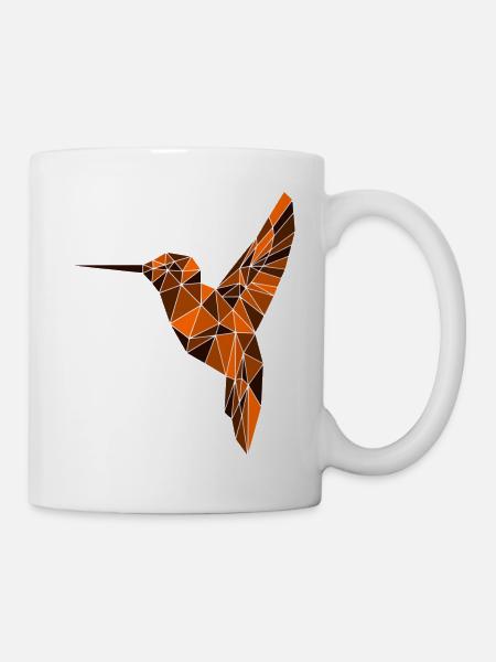 Wüsten Vogel Polygon Bird Dreiecke orange Colibri - Tasse - Weiß