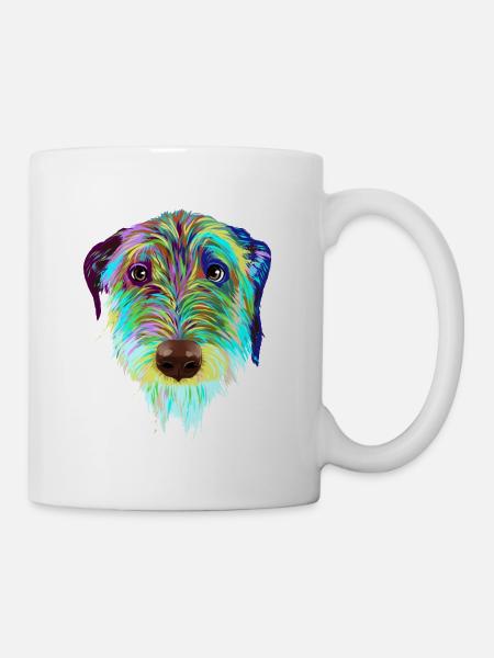 Splash Irish Wolfhound Dog - Mug - white