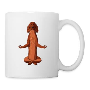 Meditating Irish Red Setter Dog - Mug - white - Right