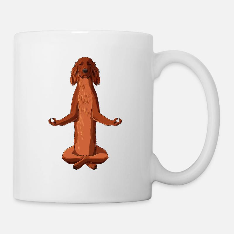 Chien Irish Red Setter Méditant - Mug blanc - blanc