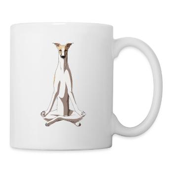 Meditierender Whippet Hund - Tasse - Weiß - Rechts