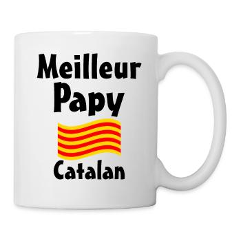 Meilleur Papy Catalan noir - Mug blanc - blanc - Droite