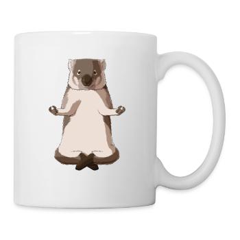 Meditierender Wombat - Tasse - Weiß - Rechts