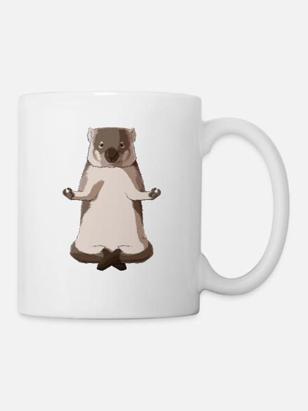 Meditierender Wombat - Tasse - Weiß