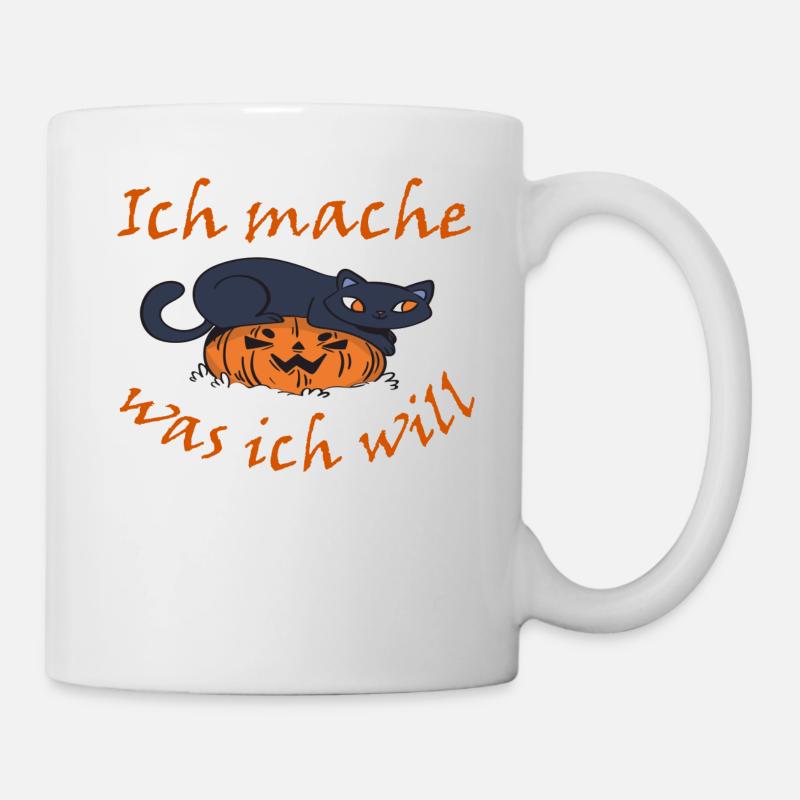 Ich mache was ich will Halloween Katze - Tasse - Weiß