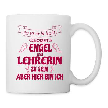 Lehrerin, Spruch, Engel und Lehrerin Motivation - Tasse - Weiß - Rechts