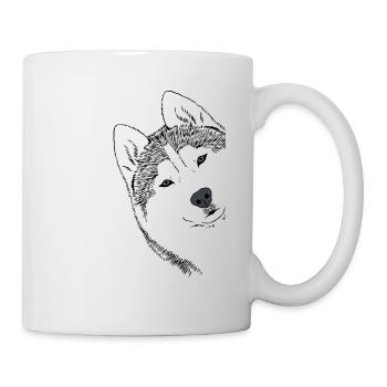 Curieux chien Siberian Husky - Mug blanc - blanc - Droite