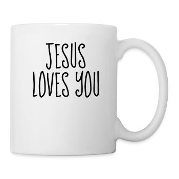Jesus liebt dich - christliche Zitate - Tasse - Weiß - Rechts
