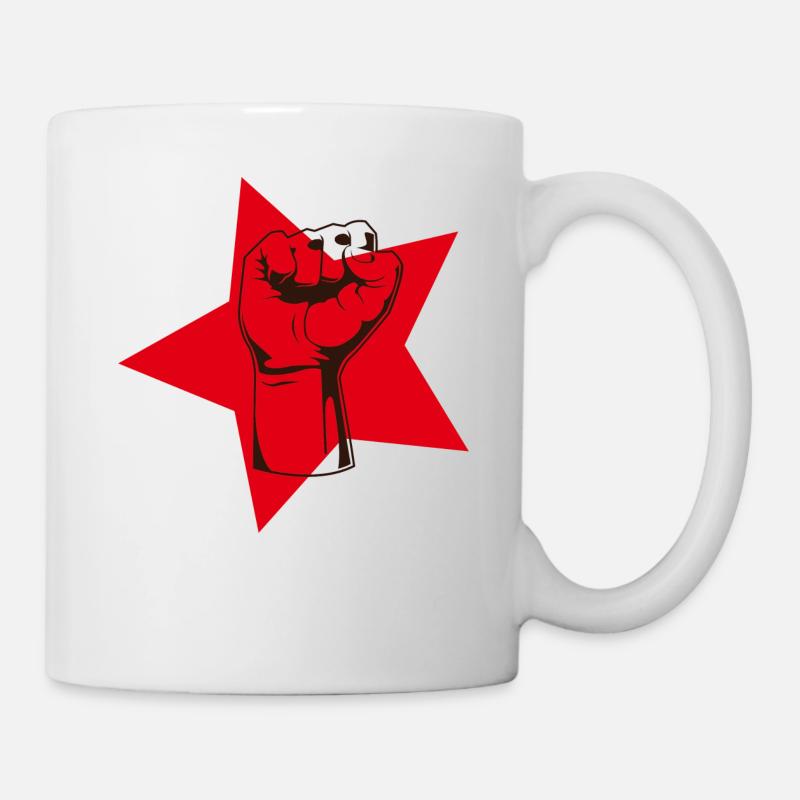 Cooles Rote Kommunist Faust Hand Protest Geschenk - Tasse - Weiß