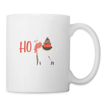 Lustiges Geschenk, Hohoho Lama Weihnachten - Tasse - Weiß - Rechts