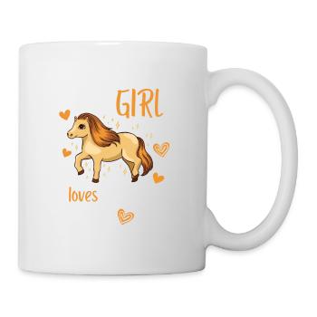 A girl who loves ponies, village child gift - Mug - white - Right