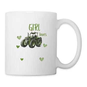 A girl who loves tractors village child gift - Mug - white - Right