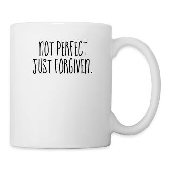 Nicht perfekt, nur vergeben - christliche Zitate - Tasse - Weiß - Rechts