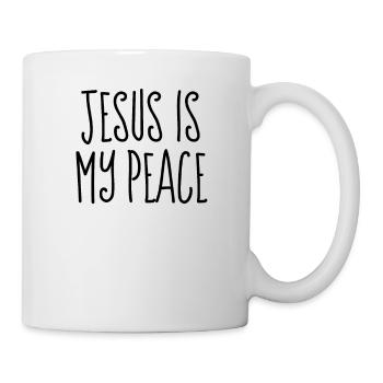 Jesus ist mein Friede - christliche Zitate - Tasse - Weiß - Rechts
