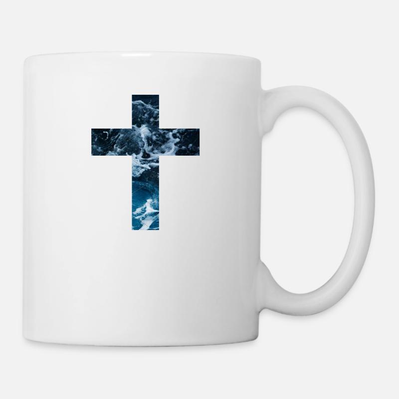 Croix chrétienne d’eau vive - Mug blanc - blanc