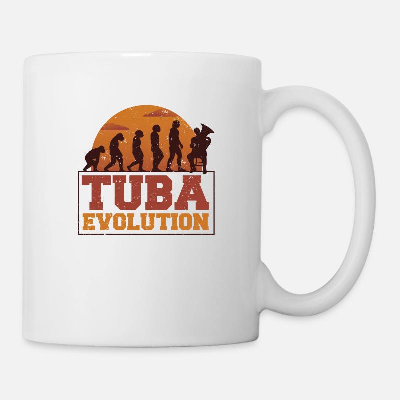Cadeau de joueur de tuba, évolution de tuba, orchestre - Mug blanc - blanc