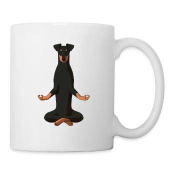 Meditating Manchester Terrier Dog - Mug - white - Right