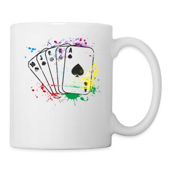 Kartenspiel farbig - Tasse - Weiß - Rechts
