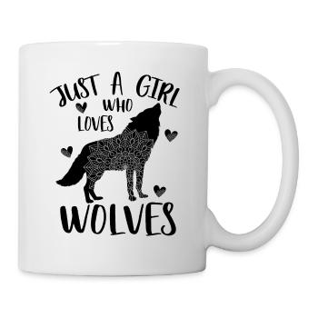 Just a girl who loves wolves - Mug - white - Right