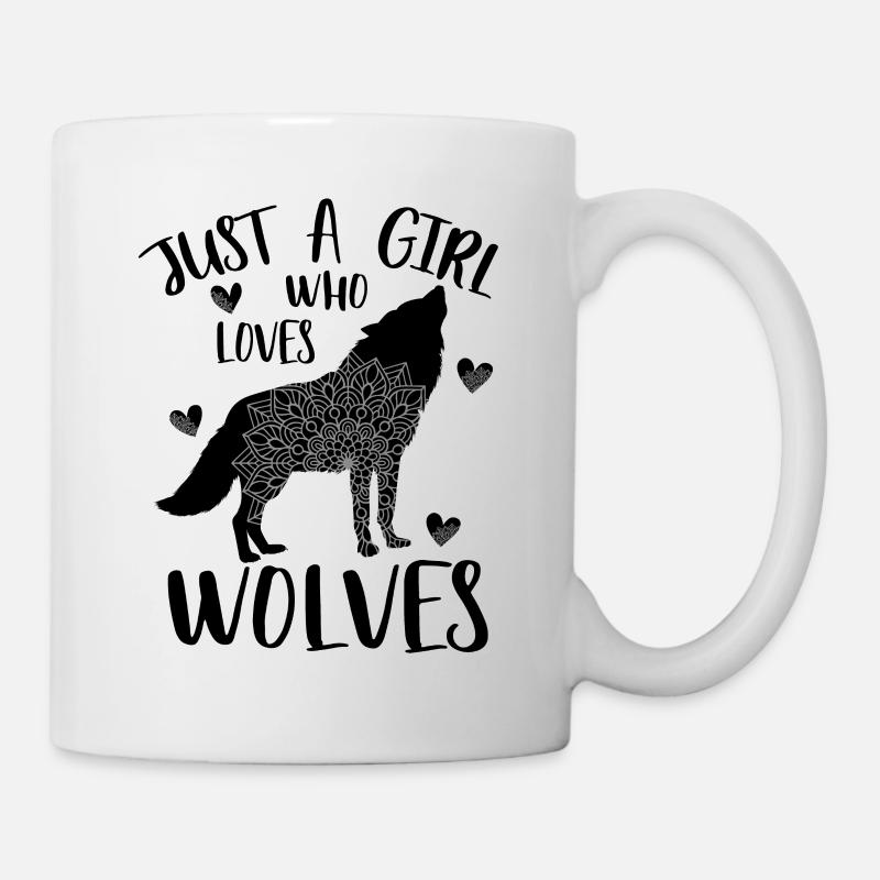 Juste une fille qui aime les loups - Mug blanc - blanc