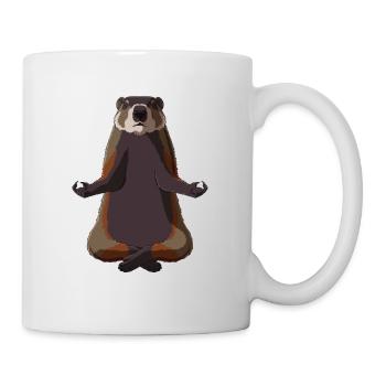 Marmotte méditante - Mug blanc - blanc - Droite