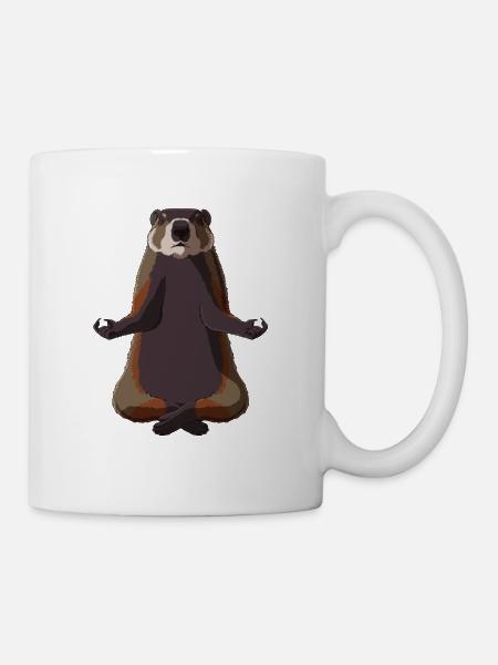 Marmotte méditante - Mug blanc - blanc