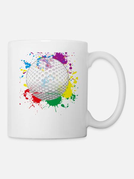 Balle de golf de couleur - Mug blanc - blanc