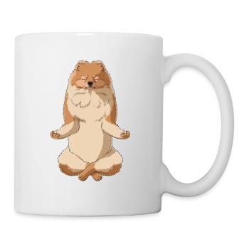 Meditating Pomeranian Dog - Mug - white - Right