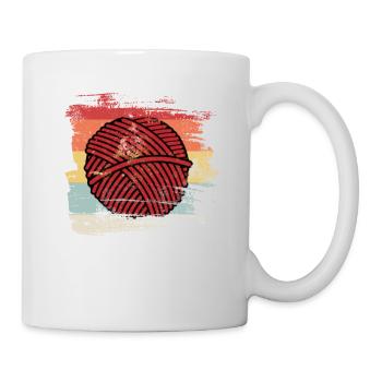 Rétro hobby laine - Mug blanc - blanc - Droite