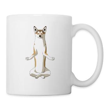 Chien de lunde norvégien méditant - Mug blanc - blanc - Droite