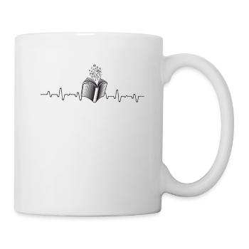 Book Lover Heartbeat Gift for a Reader Teacher - Mug - white - Right