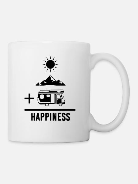 Camper Camping Campen Glücklich II - Tasse - Weiß