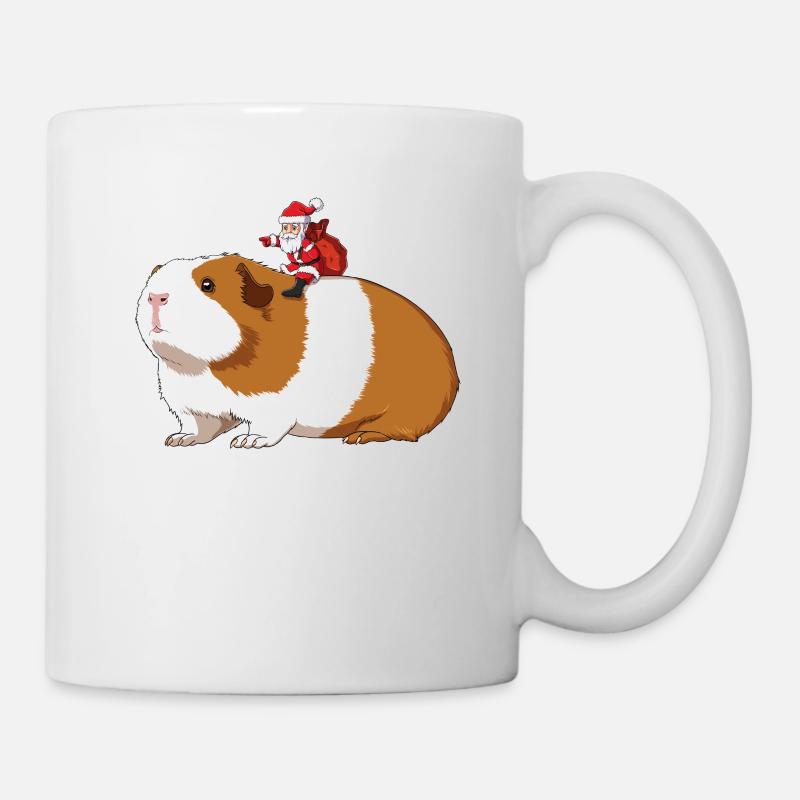 Christmas Guinea Pig and Santa Claus - Mug - white