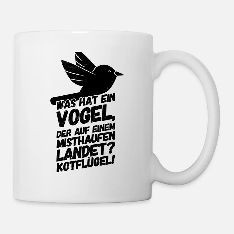 Kinderwitze Lustige Sprüche Vogel - Tasse - Weiß