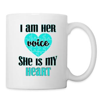 Special Needs Mom Gift I Am Her Voice She is my - Mug - white - Right