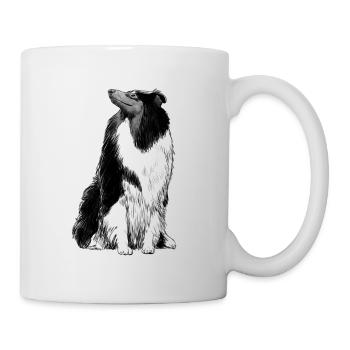 Langhaarcollie Collie Hund - Tasse - Weiß - Rechts