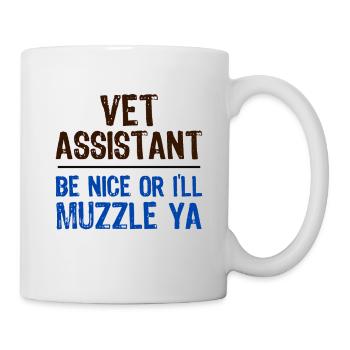 Tierarzt Geschenkidee Tierarzt Assistent Geschenk Schön sein - Tasse - Weiß - Rechts