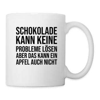 Schokolade kann keine Probleme lösen - Tasse - Weiß - Rechts