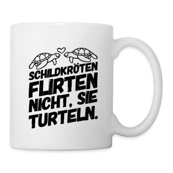 Schildkröte Flirten Turteln Niedlich - Tasse - Weiß - Rechts