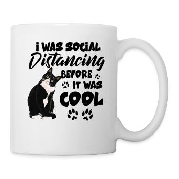 J'étais à distance sociale avant que ce soit cool T-shirt - Mug blanc - blanc - Droite