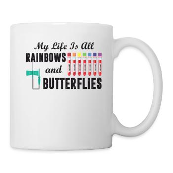 My Life Is All Rainbows & Butterflies Phlébotomiste - Mug blanc - blanc - Droite